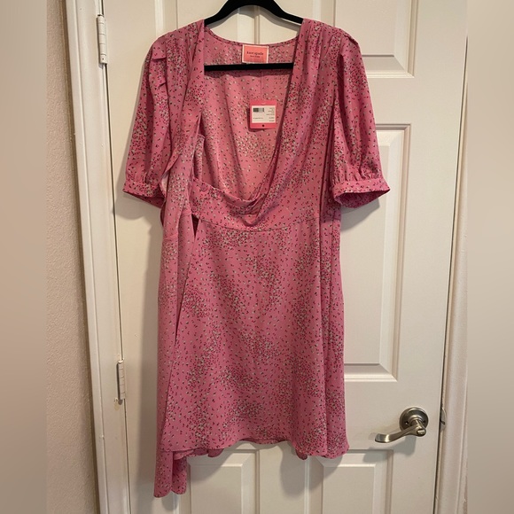 Kate Spade Pink Chilled Watermelon Buttoned Meadow Wrap Dress Size 10 NWT - Picture 4 of 16